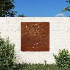 Comparateur de prix : vidaXL Décoration murale jardin 55x55 cm acier corten design du soleil
