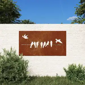 vidaXL Décoration murale jardin 105x55 cm acier corten design d'oiseau