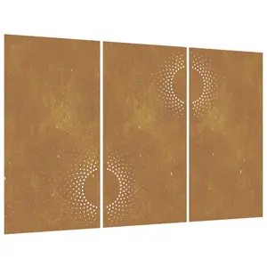 Comparateur de prix : vidaXL Décorations murales jardin 3 pcs 105x55 cm design du soleil