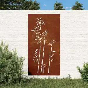 Comparateur de prix : vidaXL Décoration murale jardin 105x55 cm acier corten design bambou
