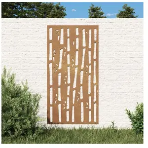 Comparateur de prix : vidaXL Décoration murale jardin 105x55 cm acier corten design bambou