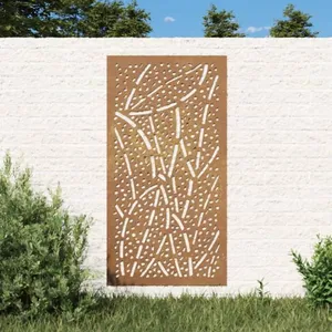Comparateur de prix : vidaXL Décoration murale jardin 105x55 cm acier corten design feuille