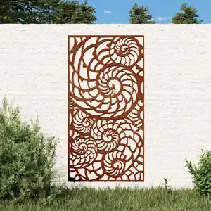 Comparateur de prix : vidaXL Décoration murale de jardin 105x55 cm acier corten design coque