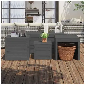 Comparateur de prix : vidaXL Ensemble de boîtes de jardin 4 pcs gris bois de pin massif