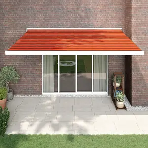 Comparateur de prix : vidaXL Auvent rétractable orange et marron 4,5x3 m tissu et aluminium
