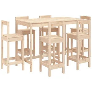vidaXL Ensemble de bar de jardin 7 pcs Bois de pin massif pas cher