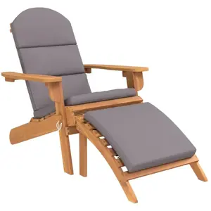 vidaXL Chaise de jardin Adirondack et repose-pieds bois massif acacia pas cher