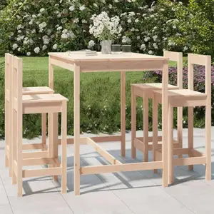 vidaXL Ensemble de bar de jardin 5 pcs bois de pin massif pas cher