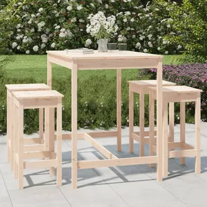 Comparateur de prix : vidaXL Ensemble de bar de jardin 5 pcs bois de pin massif
