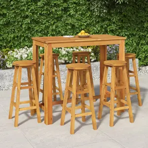Comparateur de prix : vidaXL Ensemble de bar de jardin 7 pcs bois d'acacia solide