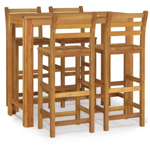 vidaXL Ensemble de bar de jardin 5 pcs bois d'acacia solide pas cher