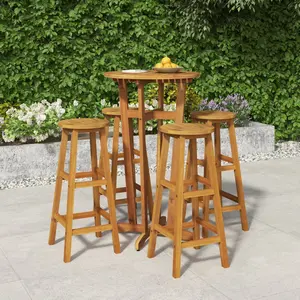 vidaXL Ensemble de bar de jardin 5 pcs bois d'acacia solide pas cher
