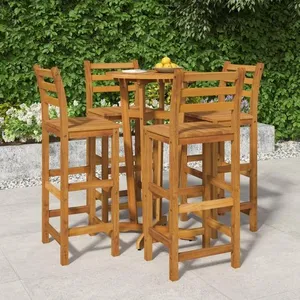 vidaXL Ensemble de bar de jardin 5 pcs bois d'acacia solide pas cher