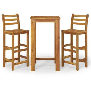 vidaXL Ensemble de bar de jardin 3 pcs bois d'acacia solide pas cher