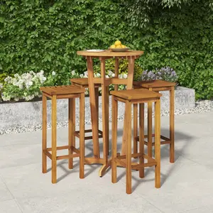 vidaXL Ensemble de bar de jardin 5 pcs bois d'acacia solide pas cher