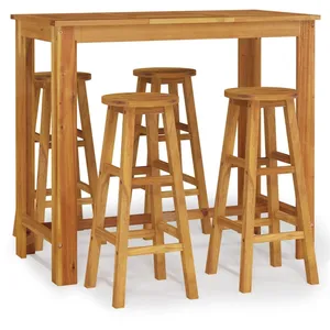 vidaXL Ensemble de bar de jardin 5 pcs bois d'acacia solide pas cher