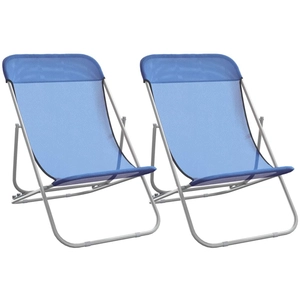 Comparateur de prix : vidaXL Chaises de plage pliantes 2pcs textilène acier enduit de poudre