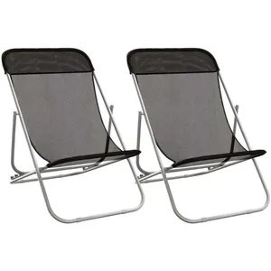 Comparateur de prix : vidaXL Chaises de plage pliantes 2pcs textilène acier enduit de poudre