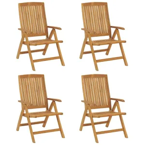 vidaXL Chaises de jardin inclinables 4 pcs bois massif de teck pas cher