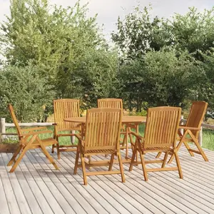 vidaXL Chaises de jardin inclinables 6 pcs bois massif de teck pas cher