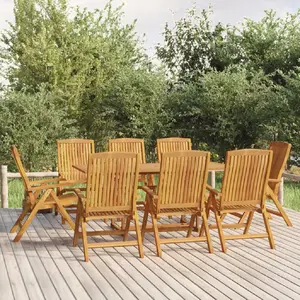 vidaXL Chaises de jardin inclinables 8 pcs Bois de teck solide pas cher