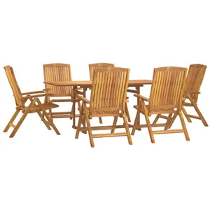 vidaXL Ensemble à manger de jardin 7 pcs Bois de teck solide pas cher