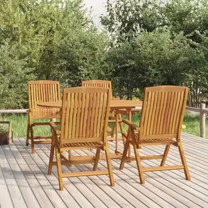 vidaXL Ensemble à manger de jardin 5 pcs Bois de teck massif pas cher