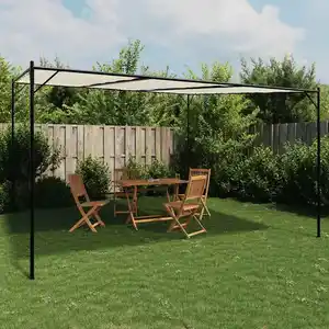 vidaXL Belvédère blanc 4x4 m 180 g/m² tissu et acier pas cher