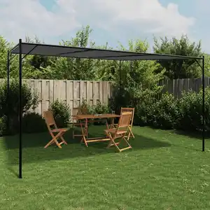 vidaXL Belvédère anthracite 4x4 m 180 g/m² tissu et acier pas cher