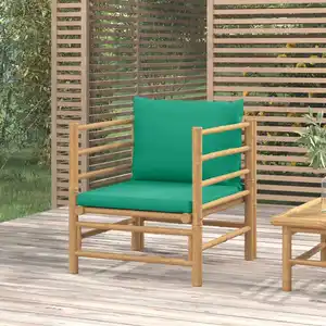 Comparateur de prix : vidaXL Canapé de jardin avec coussins vert bambou