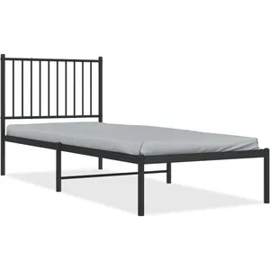 Comparateur de prix : vidaXL Cadre de lit métal avec tête de lit noir 80x200 cm