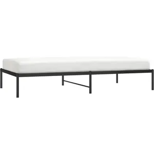 vidaXL Cadre de lit métal noir 107x203 cm pas cher