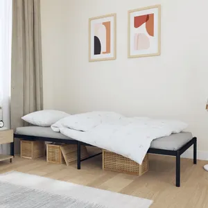 vidaXL Cadre de lit métal noir 80x200 cm pas cher