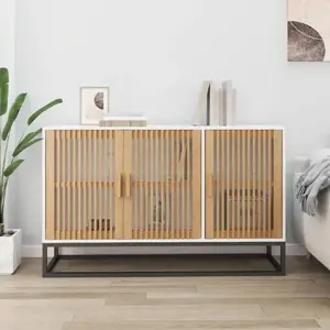 vidaXL Buffet blanc 105x30x65 cm bois d'ingénierie pas cher