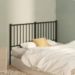 vidaXL Tête de lit métal noir 120 cm pas cher