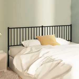 vidaXL Tête de lit métal noir 180 cm pas cher