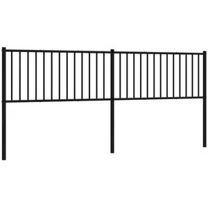 vidaXL Tête de lit métal noir 200 cm pas cher