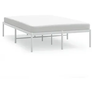 vidaXL Cadre de lit métal blanc 135x190 cm pas cher