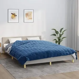 vidaXL Couverture lestée Bleu 200x220 cm 9 kg Tissu pas cher