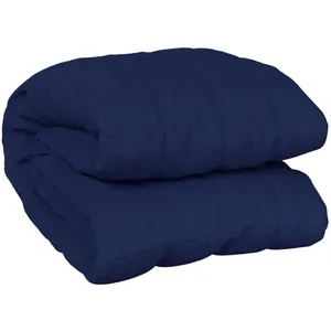 vidaXL Couverture lestée Bleu 137x200 cm 10 kg Tissu pas cher