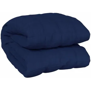 vidaXL Couverture lestée Bleu 200x230 cm 9 kg Tissu pas cher
