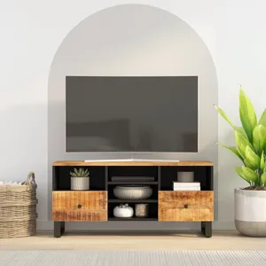 vidaXL Meuble TV 100x33x46 cm bois de manguier et d'ingénierie pas cher