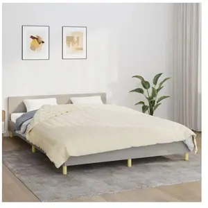 Comparateur de prix : vidaXL Couverture lestée Crème clair 200x220 cm 9 kg Tissu