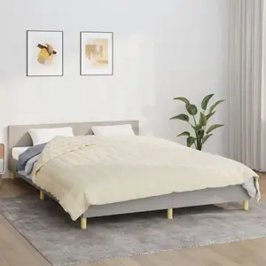 vidaXL Couverture lestée Crème clair 200x230 cm 9 kg Tissu pas cher