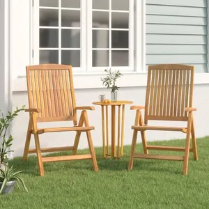 vidaXL Chaises de jardin inclinables 2 pcs bois massif de teck pas cher