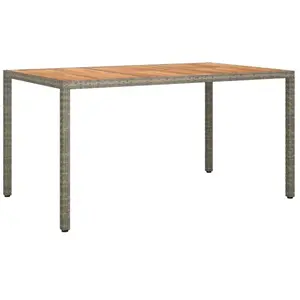 Comparateur de prix : Vidaxl - Table De Jardin Pour Repas Gris 150 X 90 X 75 Cm Poly Rotin