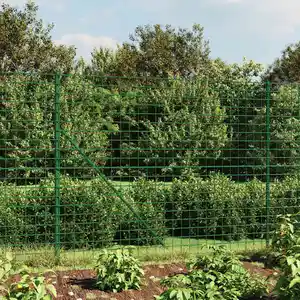 vidaXL Clôture en treillis métallique et piquet d'ancrage vert 2x25 m pas cher