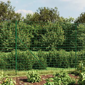Comparateur de prix : vidaXL Clôture en treillis métallique et piquet d'ancrage vert 1,6x25m