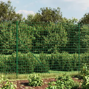 Comparateur de prix : vidaXL Clôture en treillis métallique et piquet d'ancrage vert 1,6x25m