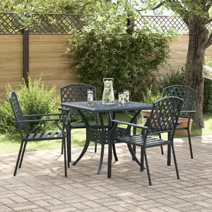 Comparateur de prix : vidaXL Chaises de jardin 4 pcs empilables en acier anthracite